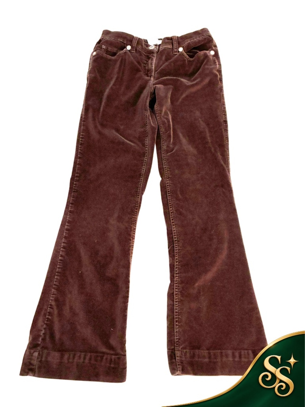 Velvet Flare Pants No Boundaries Brown Stretch Juniors Size 7 Bell Bottom Y2K